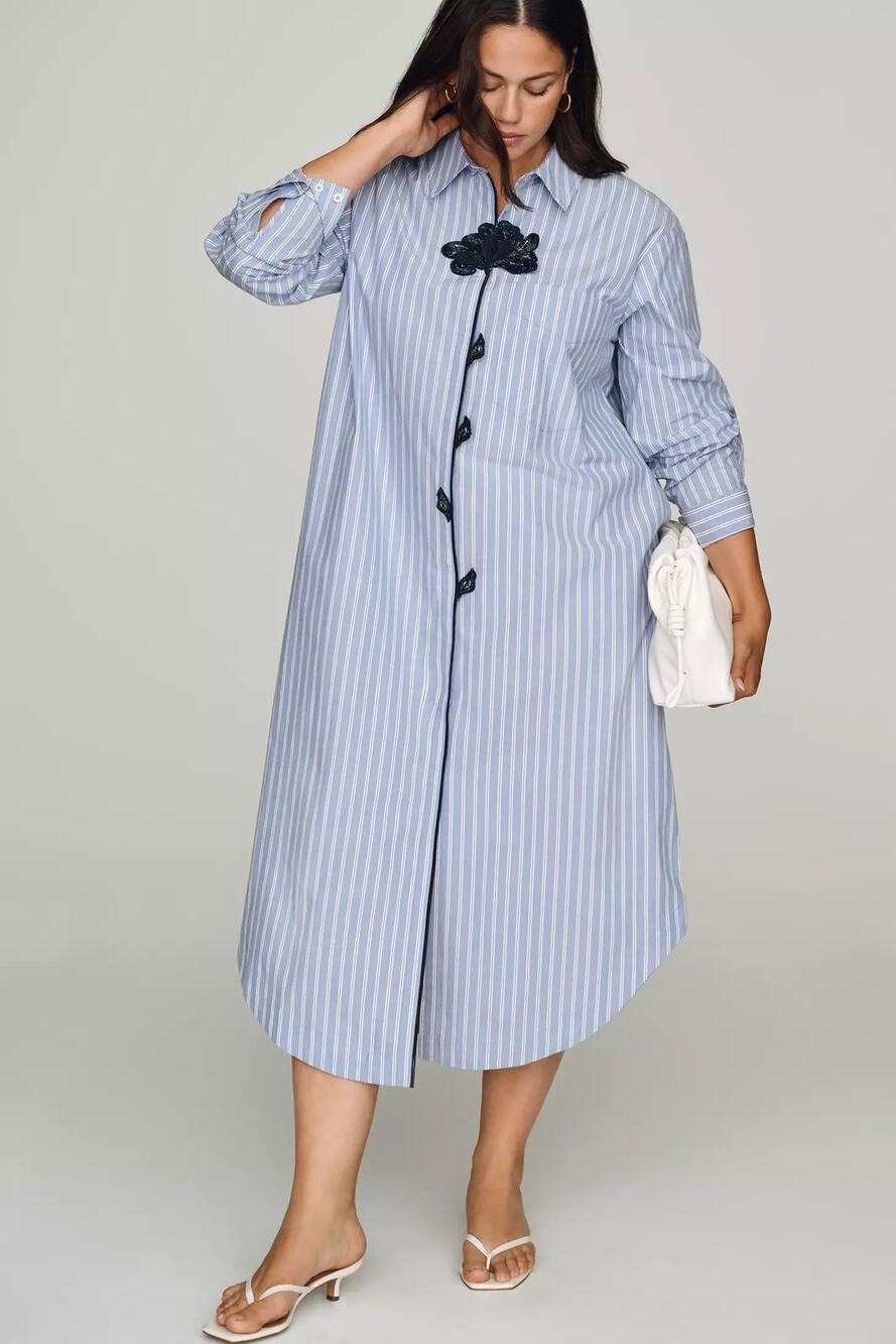 nwt ANTHROPOLOGIE MAEVE sz 1X The Soren Long-sleeve Shirt Dress
